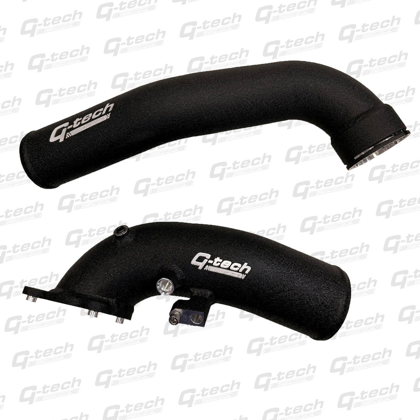 Gtech BMW B58 F-series charge pipe kit showing main and lower alloy pipe sections.
