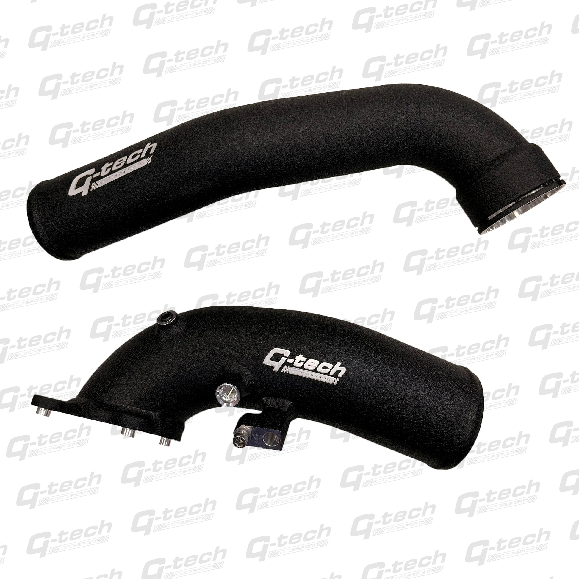 Gtech BMW B58 F-series charge pipe kit showing main and lower alloy pipe sections.