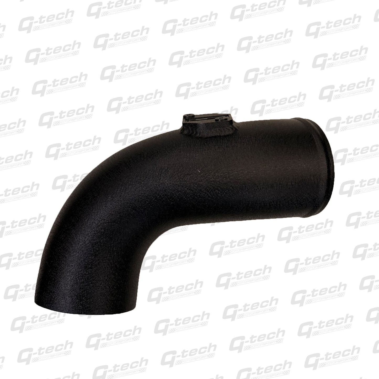 Side view of the black powder-coated inlet pipe used in the Gtech BMW B58 induction kit.