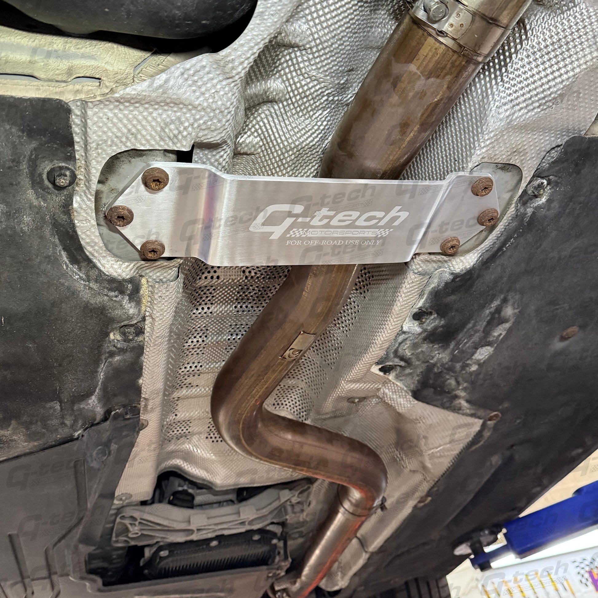 Lightweight Gtech 6061 aluminium chassis brace and mounting hardware for BMW F80 F82 F83 F87.