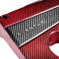 Eventuri Carbon Fibre & Red Kevlar Engine Cover - Honda Civic Type R FK2 | FK8 - Evolve Automotive